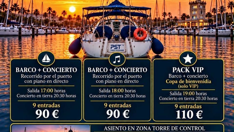 Piano al Atardecer navegando por Puerto Sotogrande